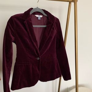 Burgundy Velvet Blazer